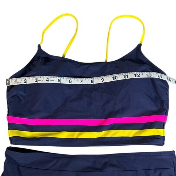 So Khols 2 Piece Swim Suit NWOT Built In Bra Adjustable Strap Dark Blue Size Lg - Picture 7 of 9